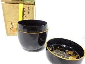 目代宗芳造　輪島塗　春草　棗